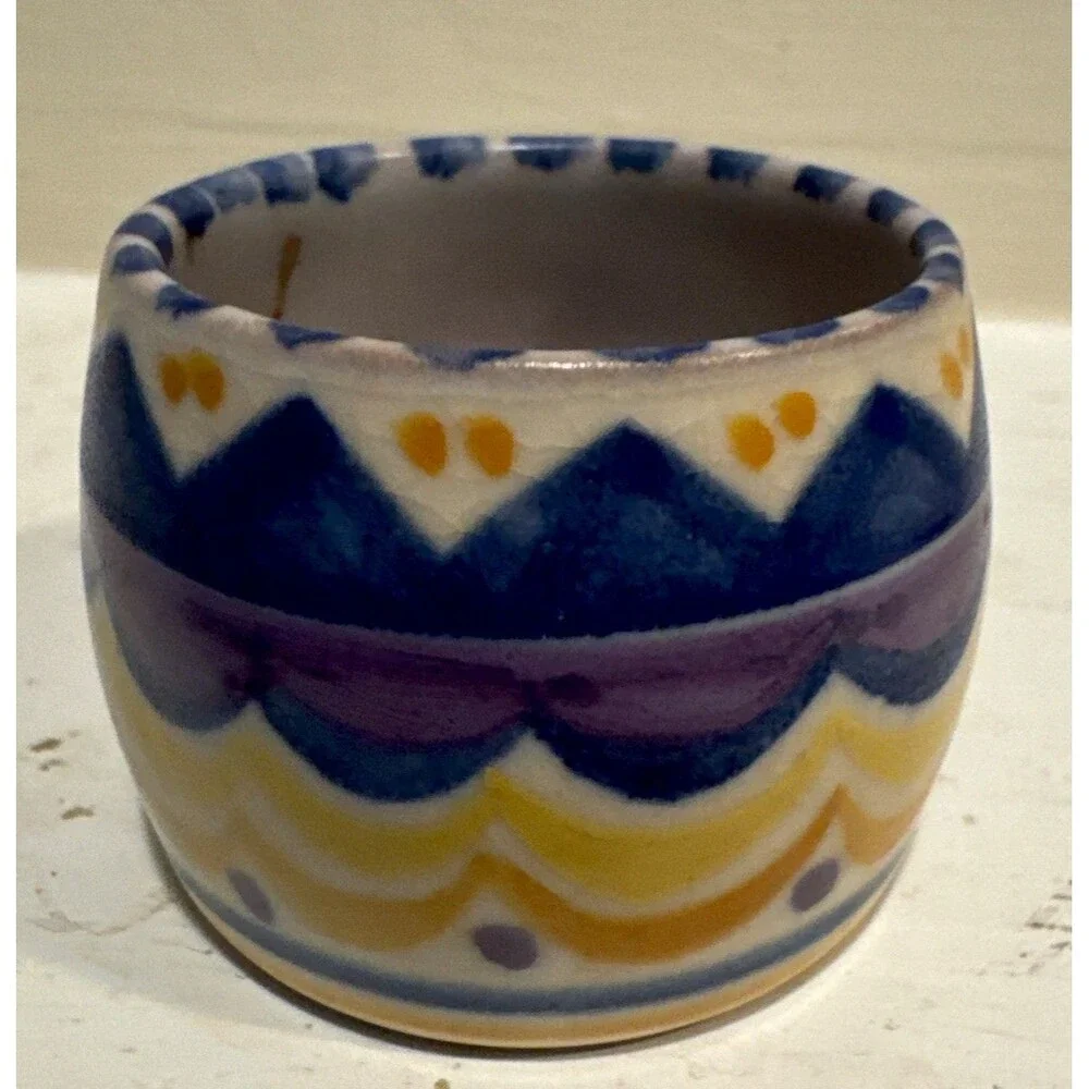 Vintage Poole Pottery Egg Cups Set of 3 Art Deco Hand Painted 211 England 18